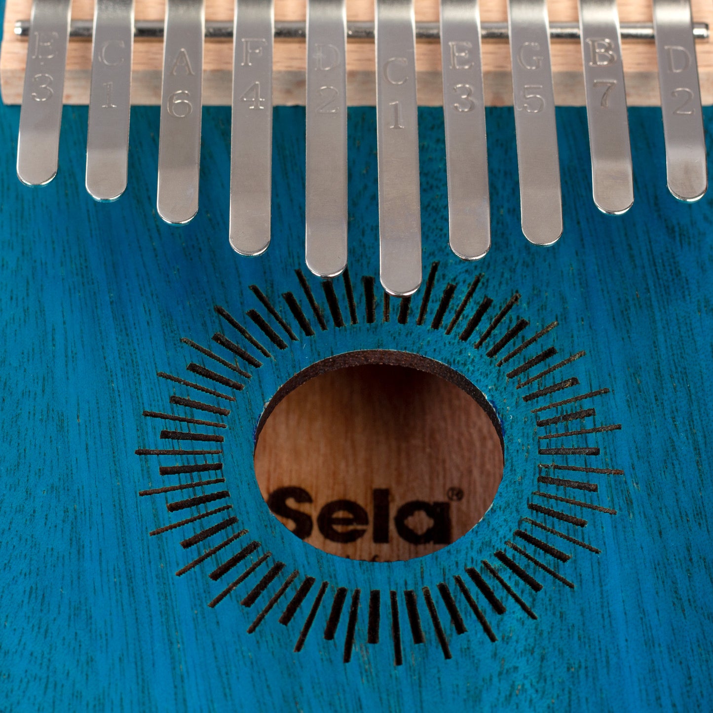 Sela Kalimba Mahagoni 10 Blau