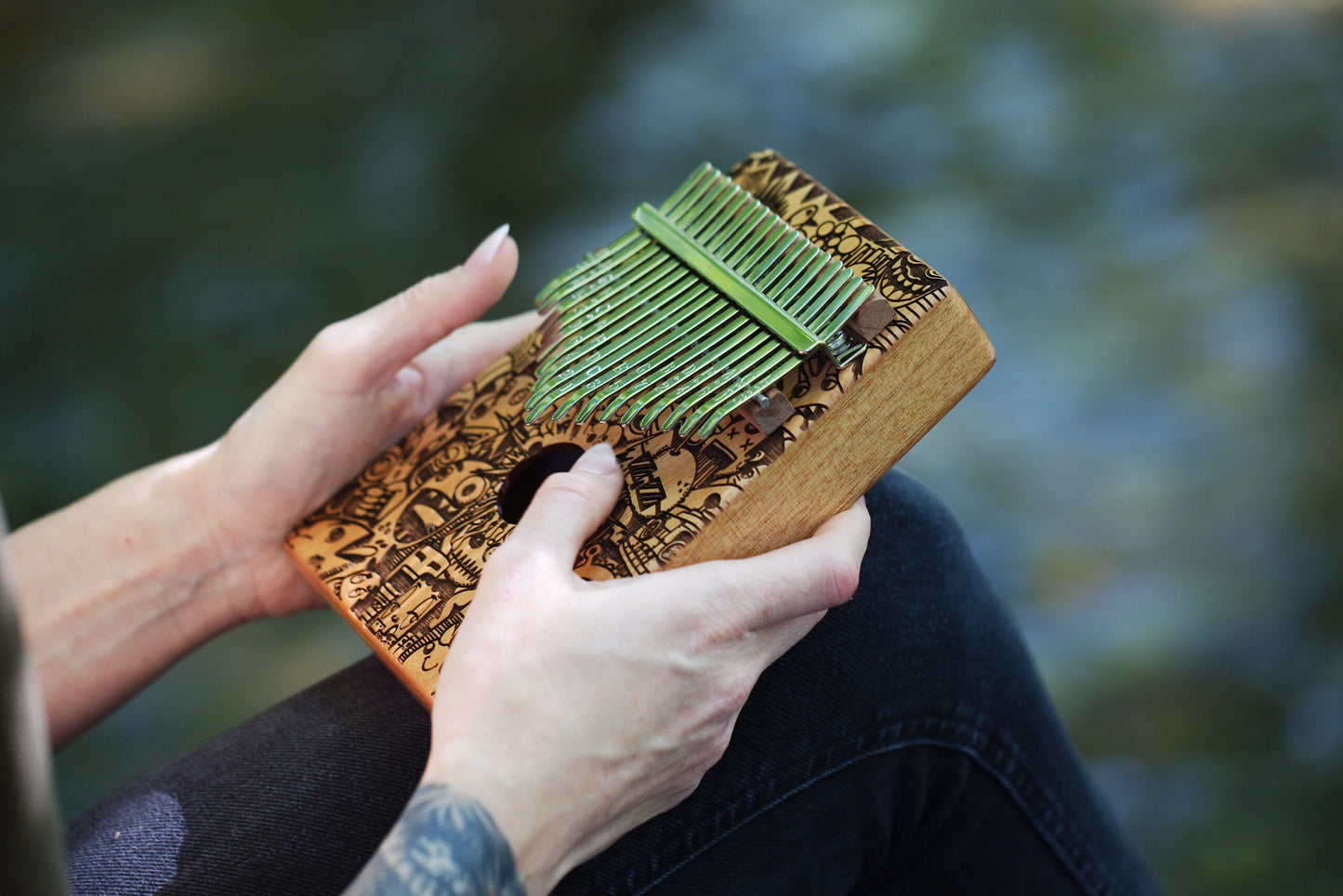 Art Series Kalimba 17 Little Monster Laser