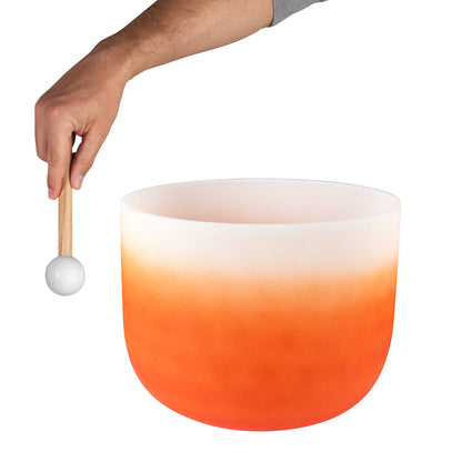 Crystal Singing Bowl Chakra 13" - Orange, Sacral, D (432 Hz)