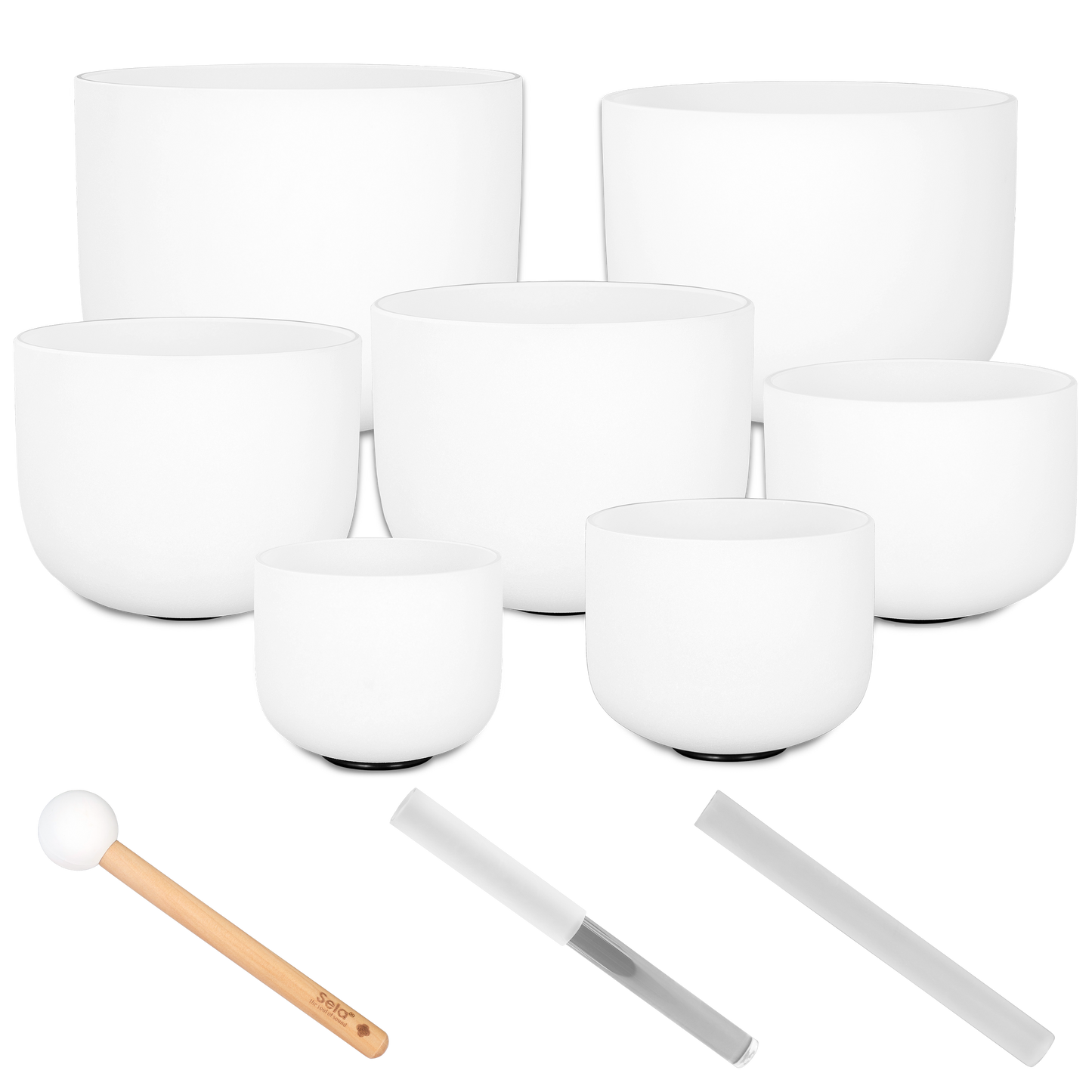 Crystal Singing Bowl Set Frosted 440 Hz