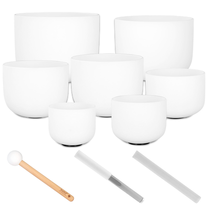 Crystal Singing Bowl Set Frosted 440 Hz