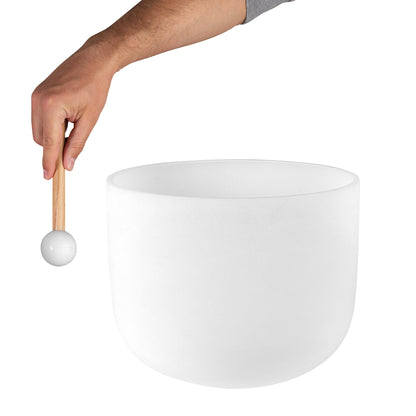 13" Crystal Singing Bowl Frosted 440 Hz in D