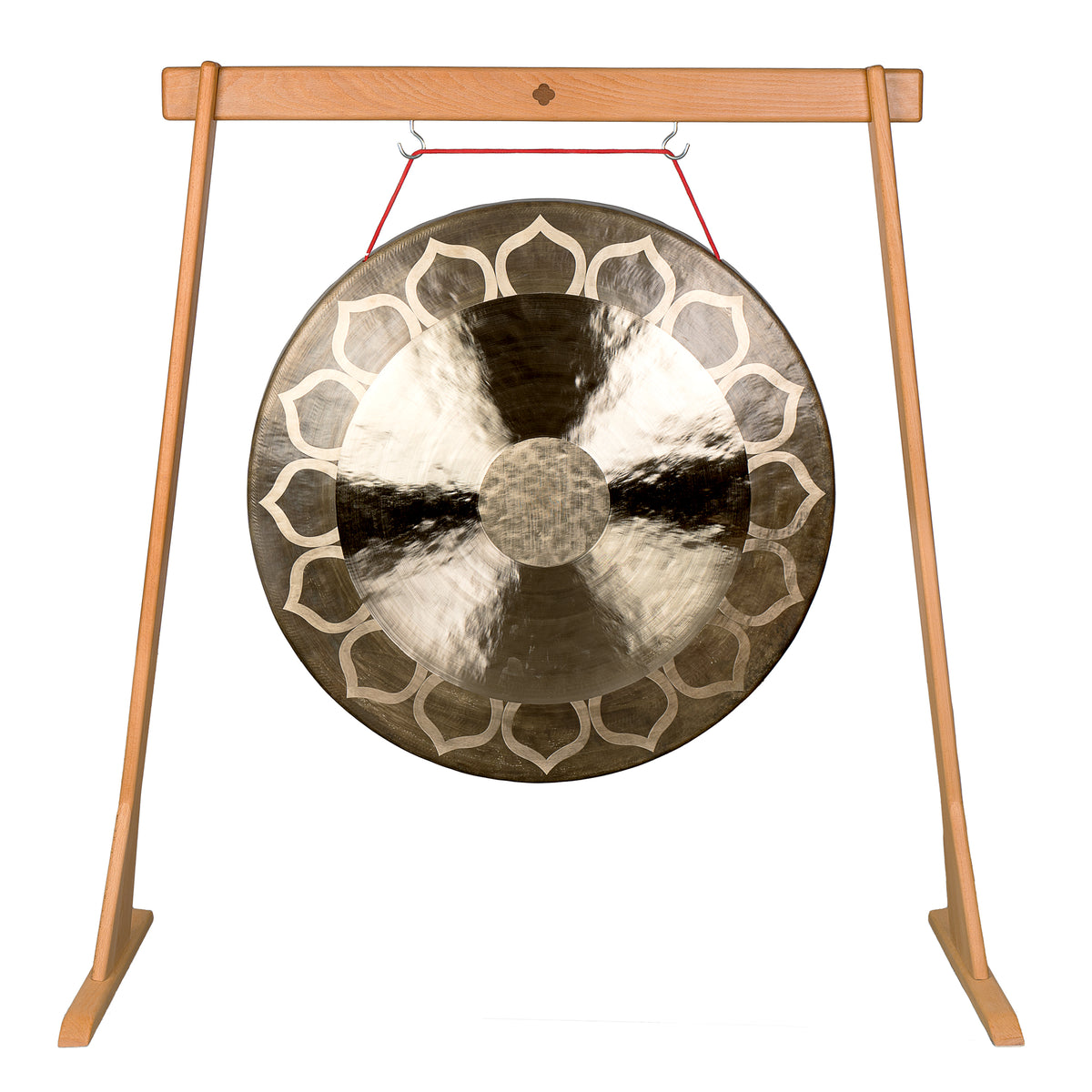Sela Wooden Gong Stand, Straight Top 36"